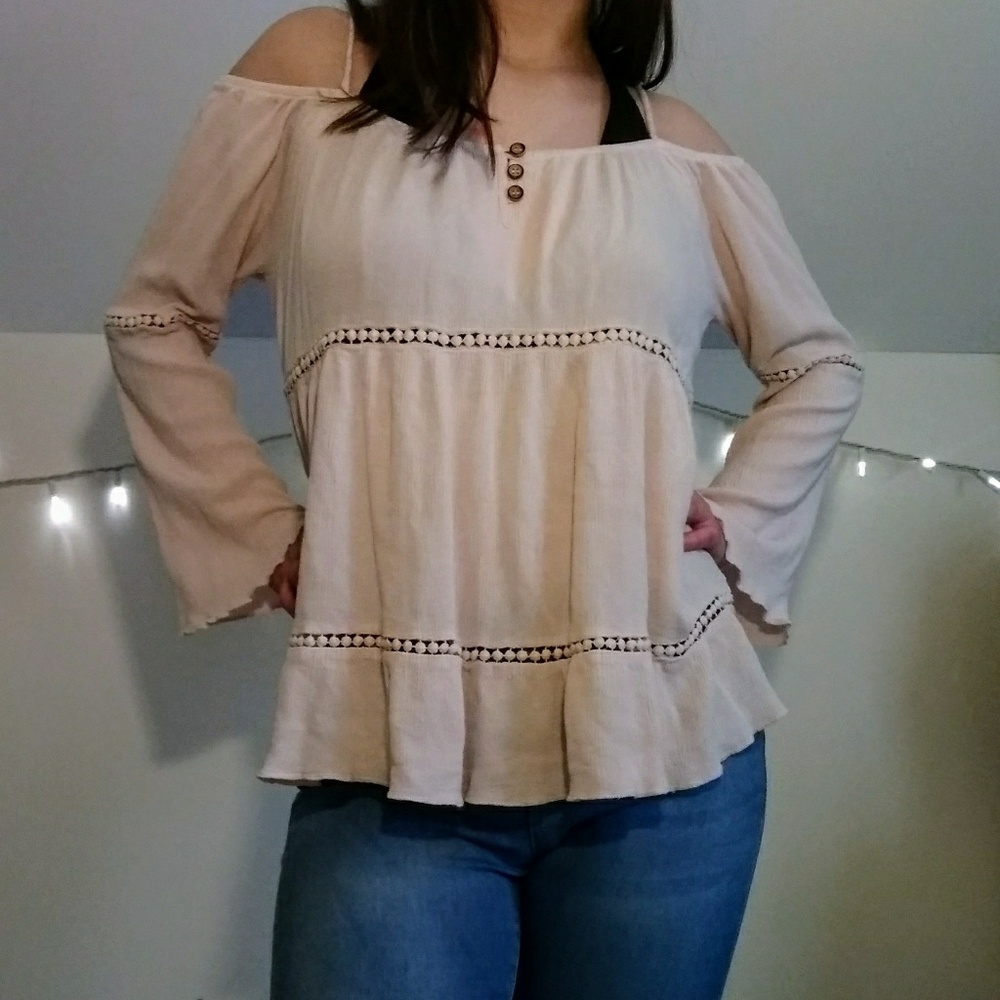 light pink blouse